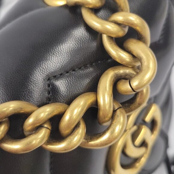 (75520-1) Gucci Marmont Black Backpack - Picture 9 of 15